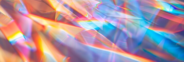 Obraz premium A colorful, abstract background with a rainbow and a few other colors. The background is blurry and has a dreamy, ethereal quality
