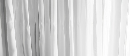 Close-up of a white lamella curtains. Copy space image. Place for adding text and design
