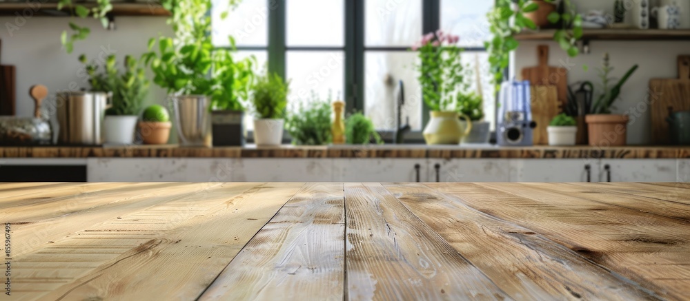 Poster desk of free space and kitchen . copy space image. place for adding text and design