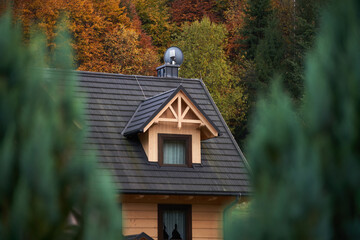 Peaceful Autumnal Scene with Forest Cabin