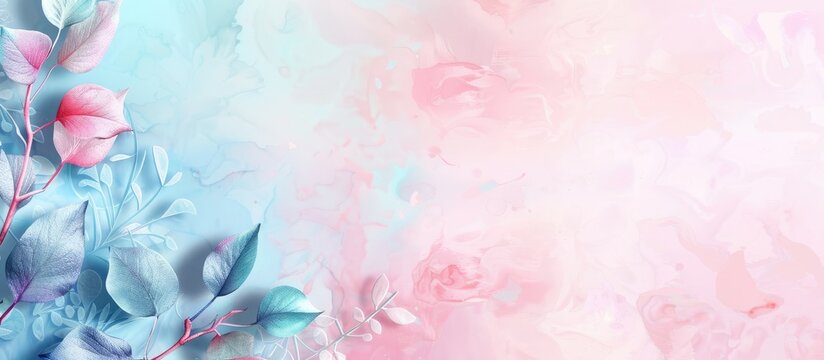 Baptism card invitation pastel background View  Top. Copy space image. Place for adding text and design