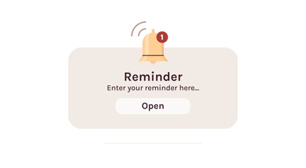 Reminder, notification page with floating elements and business planning, events, timetable flat vector illustration.
