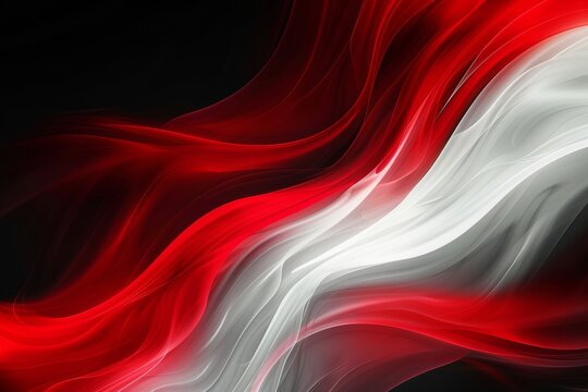 Abstract Red Light Fractal Waves Artwork