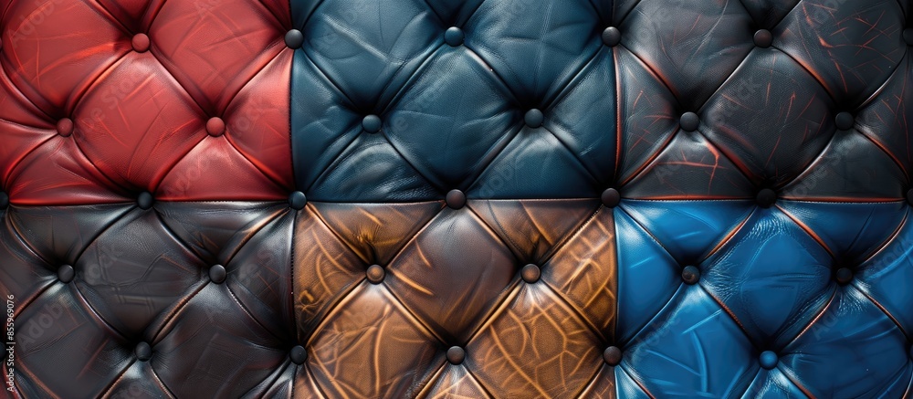 Poster colorful of upholstery leather pattern background. copy space image. place for adding text and desig