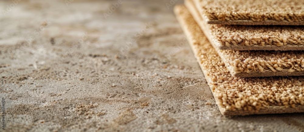 Poster a stack of tile carpet. copy space image. place for adding text and design
