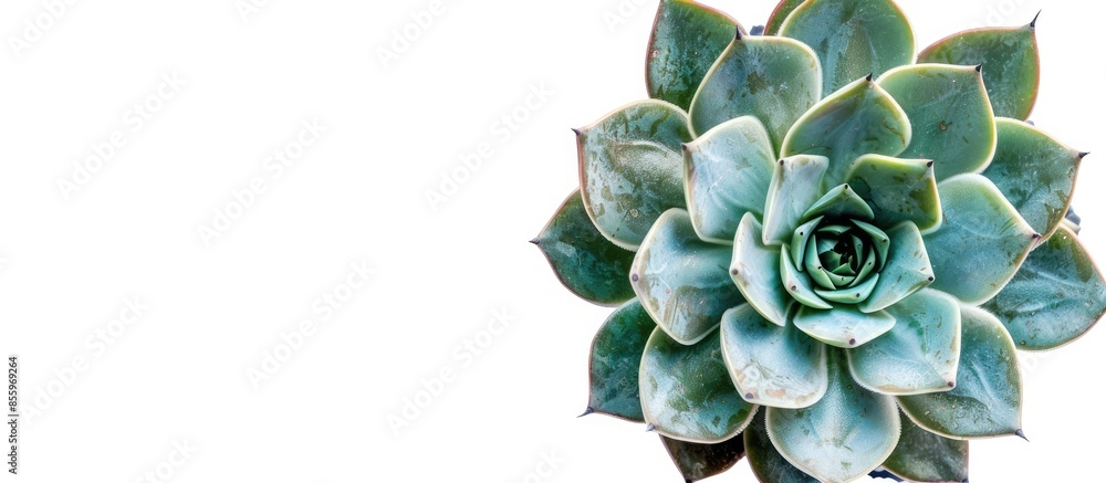 Poster succulent cactus flower tropical plant top view isolated on white background, clipping path included