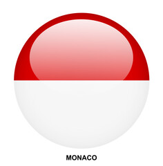 MONACO flag button on white background