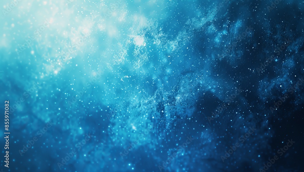 Poster the background is blue white and pixelated, with a color gradient rough abstract pattern shine brigh
