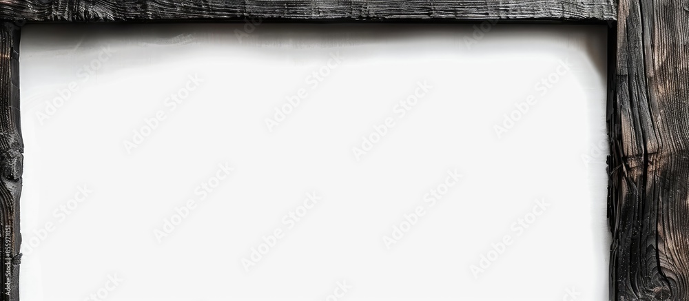 Poster black wooden frame. isolated on a white background. copy space image. place for adding text and desi