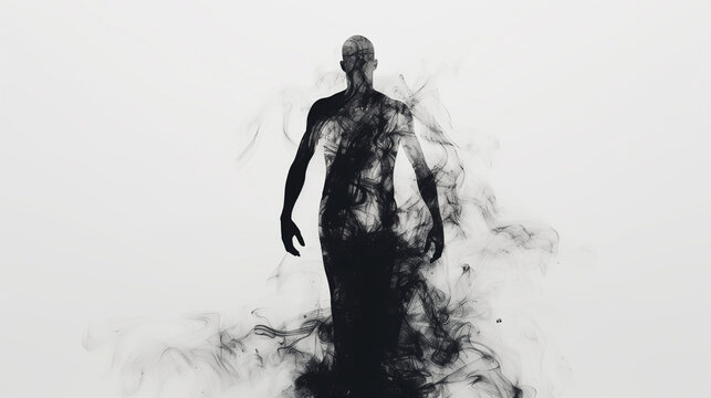 black man silhouette on white background