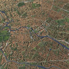 3D illustration of city and urban in Berlin Germany