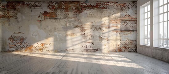 Chasing walls while apartment renovation. Copy space image. Place for adding text and design