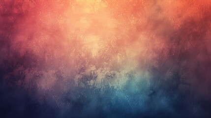 Obraz premium Textured background with warm orange and yellow hues fading into cool blues and purples.