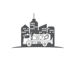 truck of vacuum bathroom service, vector art.