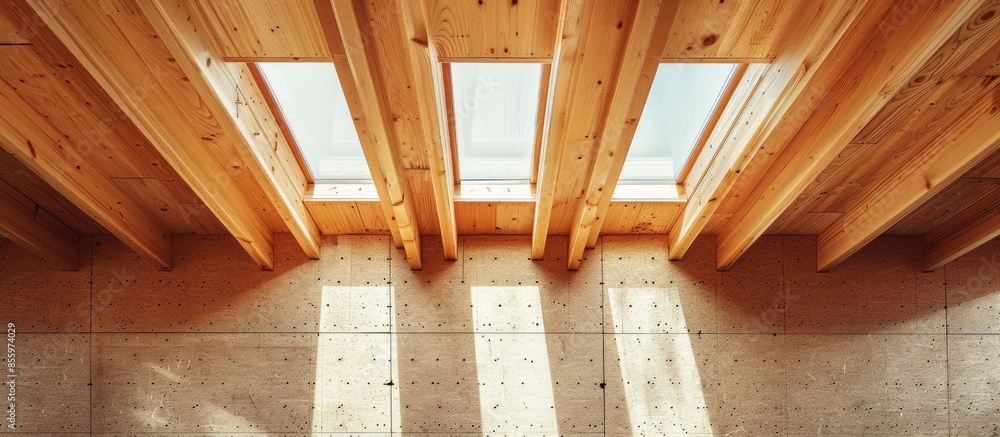 Poster plywood ceiling. copy space image. place for adding text and design