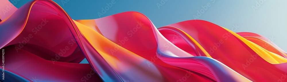 Poster vibrant abstract wave pattern with dynamic colorful flowing curves, perfect for modern backgrounds a