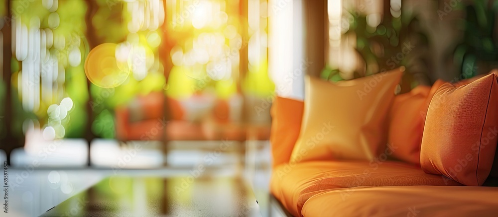 Poster abstract blur sofa set for background. copy space image. place for adding text and design