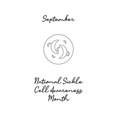 line art of National Sickle Cell Awareness Month good for National Sickle Cell Awareness Month celebrate. line art.