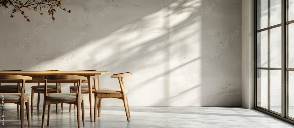 Aufkleber interior of modern room with dining table. copy space image. place for adding text and design