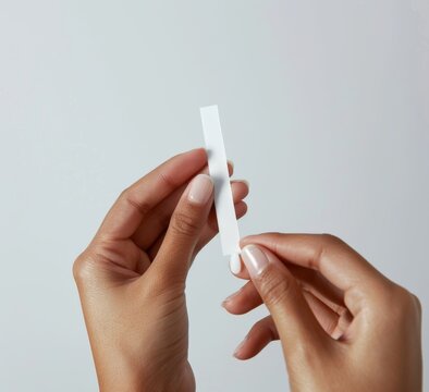 Women's hands showing kits to self-test antibodies for Covid-19 at home, Concept of house isolate quarantine