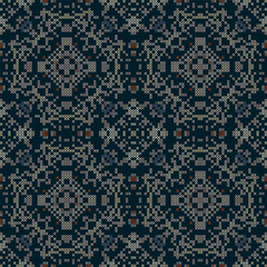 Vector cross stitch Boho background, Knitted ethnic pattern, Embroidery diagonal ethnic style,seamless pattern jacquard classic, Design for textile, fabric, cloth, wallpaper, sweater