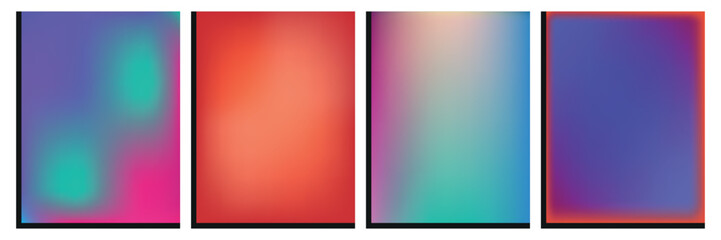 Obraz premium Blur modern background set bundle colorful cover booklet A4, vector illustration.