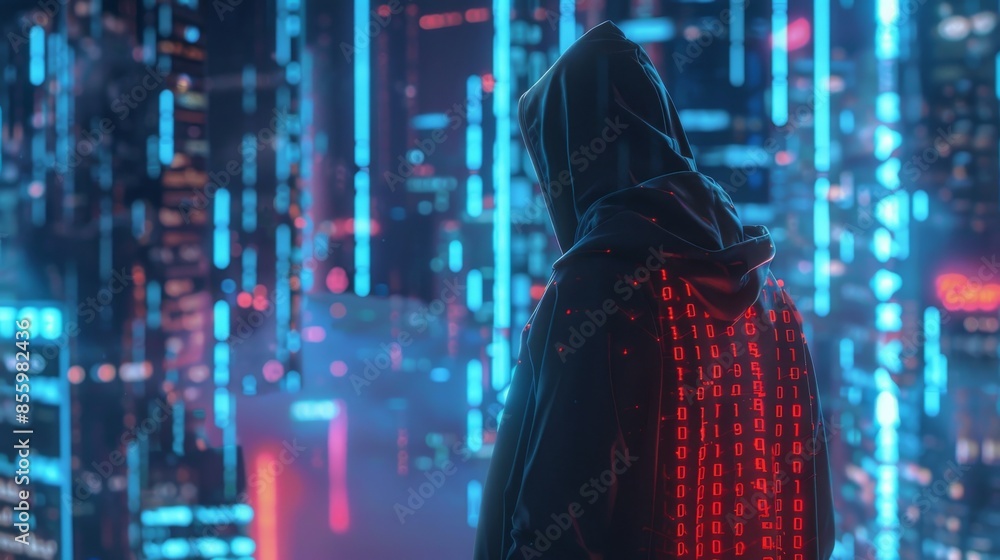 Wall mural digital hacker concept and fraud man cyber attack