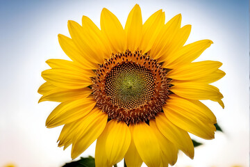 Fototapeta premium Sunflower white background 