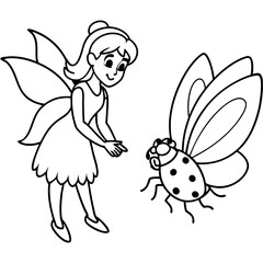 Cute Fairy coloring pages for children coloring book