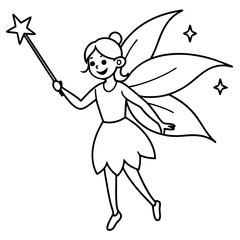 Cute Fairy coloring pages for children coloring book