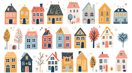 A set of city house for graphic & web design