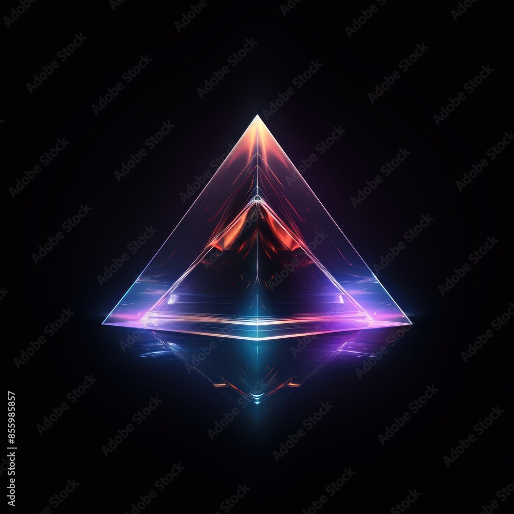 Canvas Prints 3d abstract glass chrome shape in a surreal style on a black background