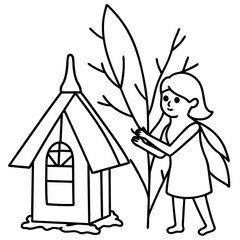 Fairy coloring pages for kids book