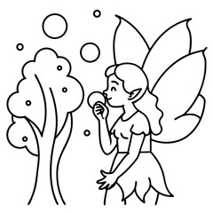 Fairy coloring pages for kids book