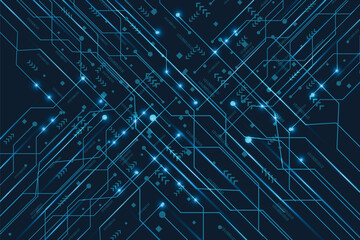 Artificial Intelligence chipset on circuit board in futuristic concept