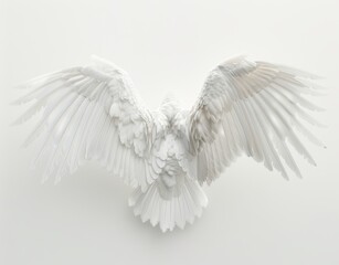 Obraz premium On a white background, two pairs of angle wings isolated with a clipping path
