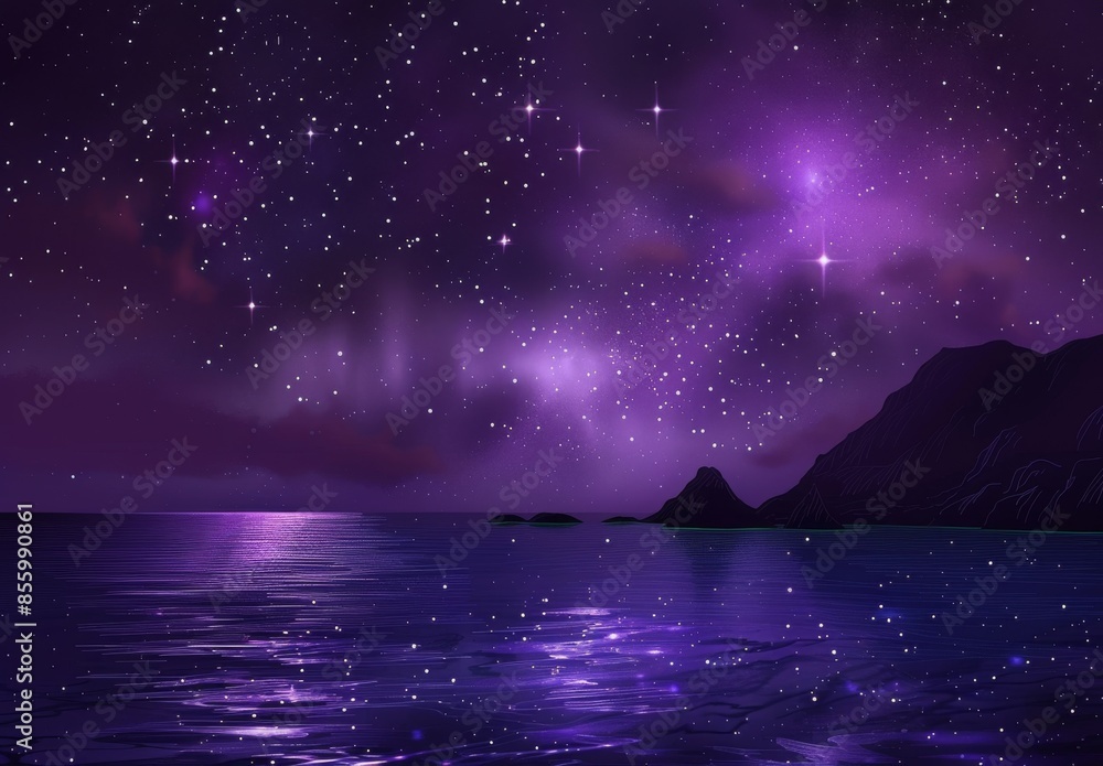 Wall mural purple abstract galaxy with star dust and nebula. milky way and planet background.