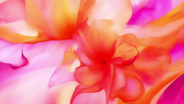 Soft pastel peach hues blending in an ethereal abstract floral flowing motion pattern