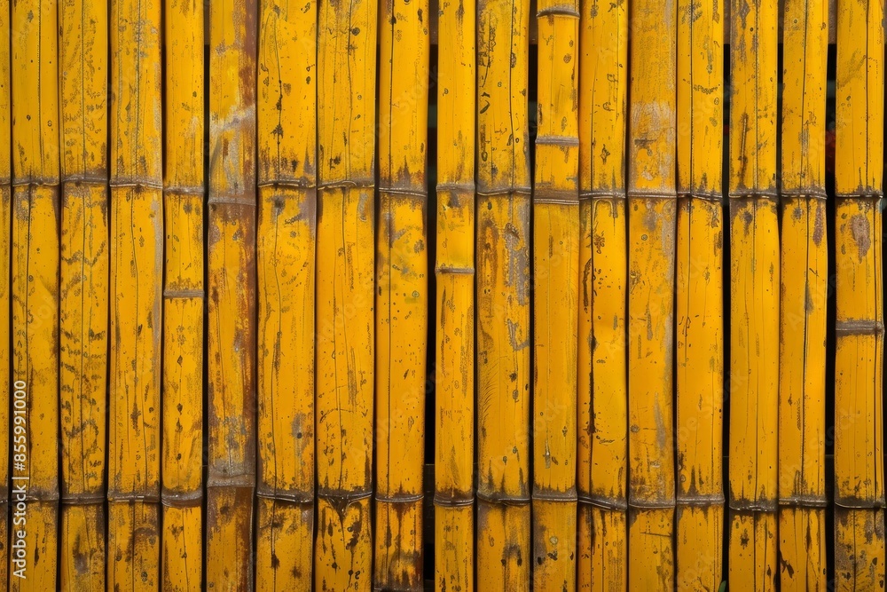 Poster an image of a brown bamboo fence texture with a bamboo texture pattern in the background