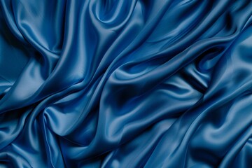 Obraz premium An abstract background with a smooth silk fabric texture of a luxurious blue color
