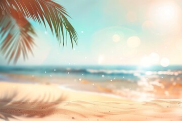 The golden sandy beach is against a soft wave in the sea and a twilight sky with pastel colors as the backdrop.