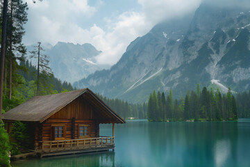 Fototapeta premium house on the lake