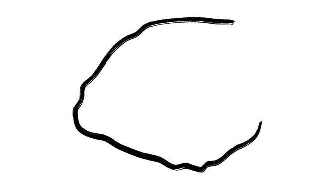 Map of France and Paris hand drawn in scribble animated stop motion on white background. Black borders of the government and city which is capital of Olympic Games 2024. French geographical borders
