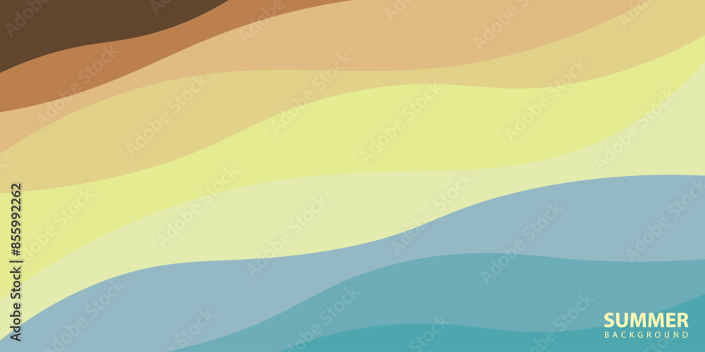 Poster abstract background design with summer color theme, with wavy patterns,abstract summer wave backgrou