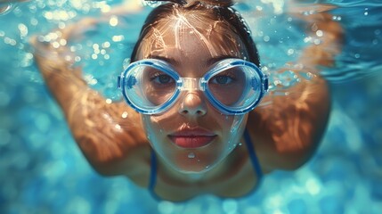 Naklejka premium swimming , woman in pool 