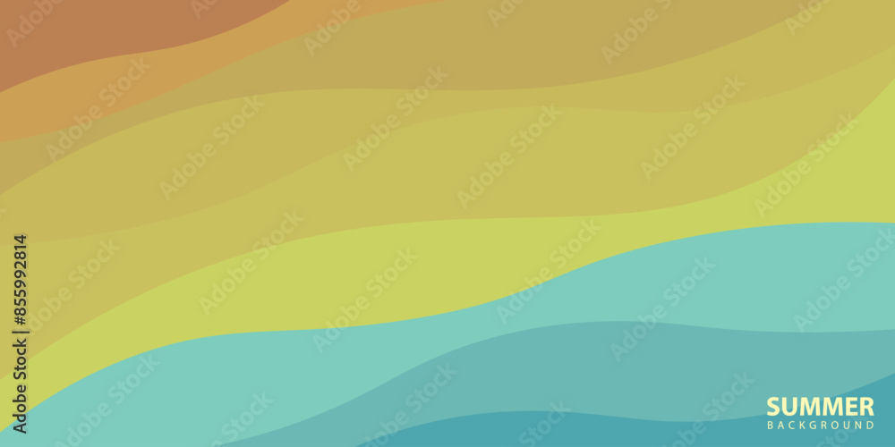 Poster abstract background design with summer color theme, with wavy patterns,abstract summer wave backgrou