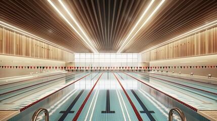  a civic activity center swimming pool in an indoor area with  lanes
