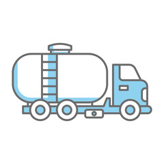 Tank truck icon. Gasoline fuel truck icon vector design template