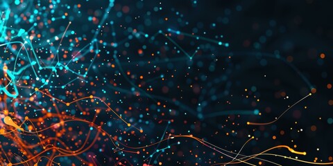 Abstract image featuring intertwined light paths in blue and orange on a dark background.