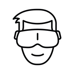 Vr virtual reality glasses flat icon vector image